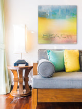 "Beach Writing" Painting Print on Wrapped Canvas, 32"x32"