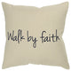 Black Taupe Canvas Walk by Faith Throw Pillow