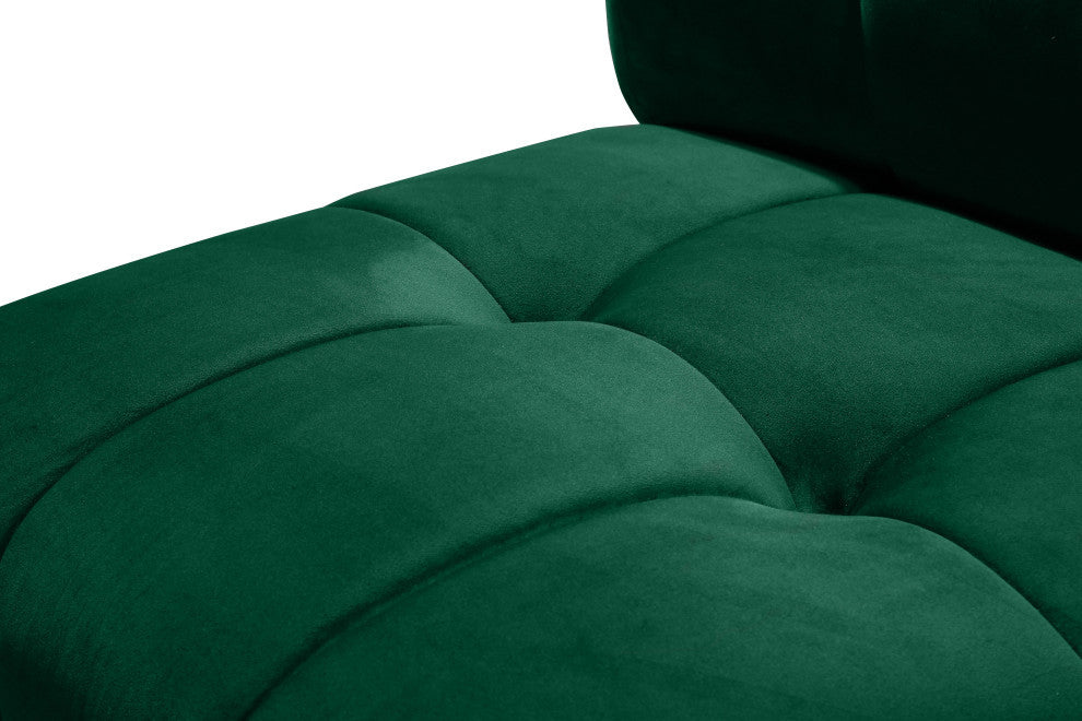 Limitless Velvet Upholstered 14-Piece Modular Sectional, Green