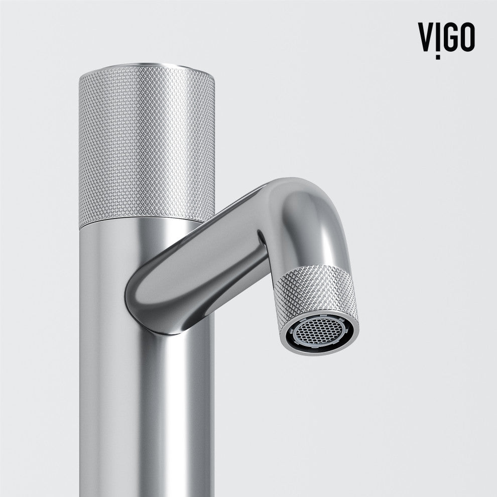 VIGO Apollo 12" H Single Handle Single Hole Bathroom Vessel Faucet, Chrome