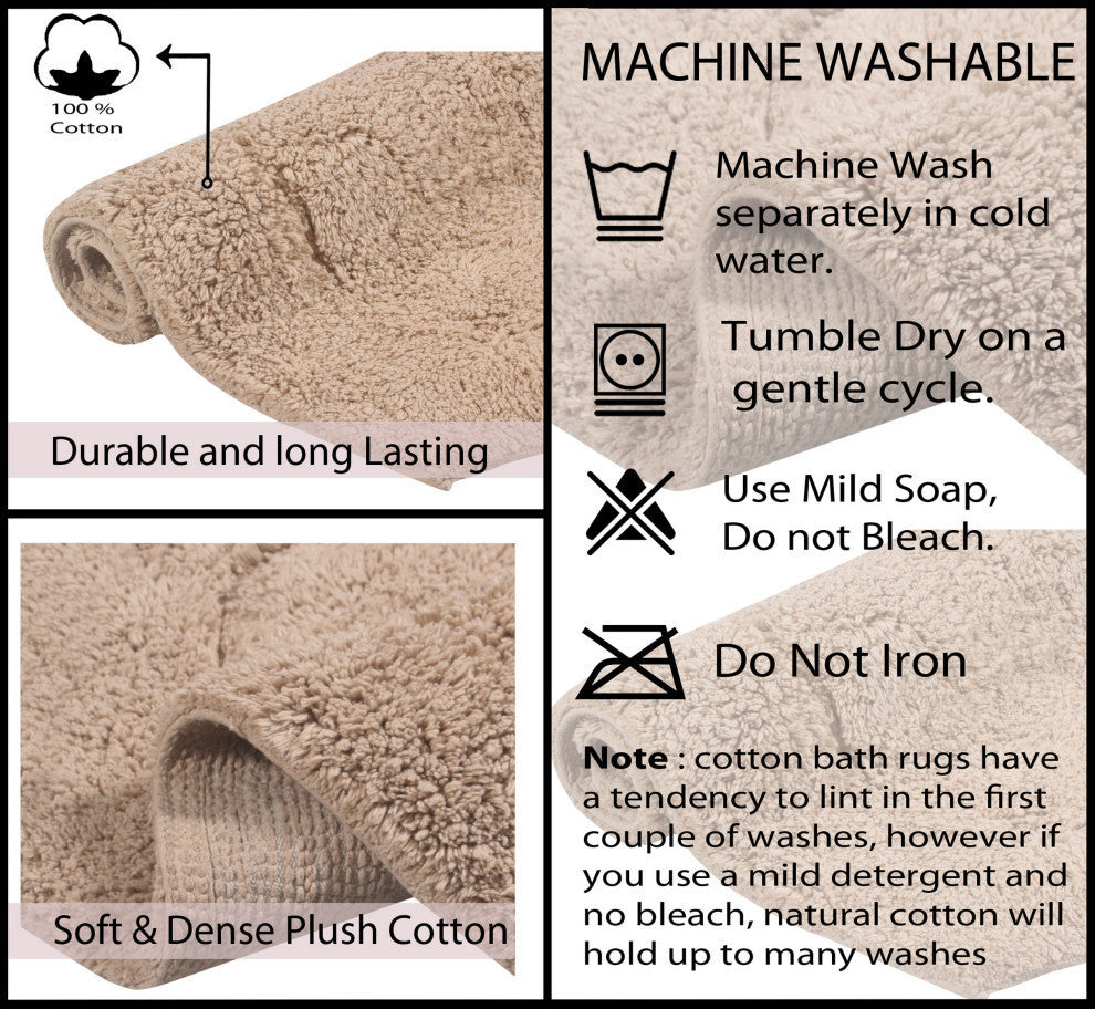 Waterford Absorbent Cotton and Machine washable Slice Rug, Linen