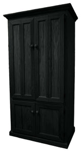Traditional Oak Computer Armoire, Black