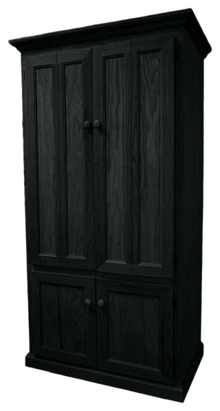 Traditional Oak Computer Armoire, Black