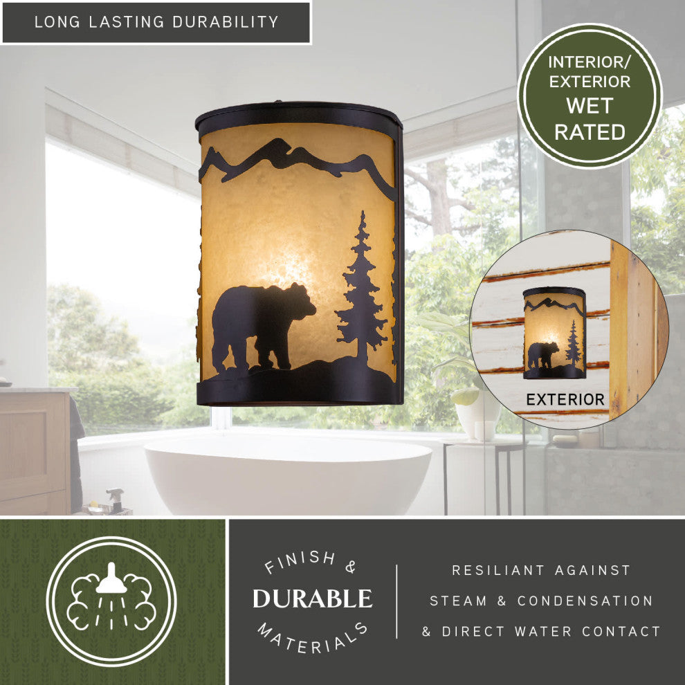 Yosemite 8" Wall Sconce Light, Bear