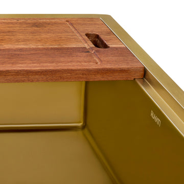 Ruvati RVH6533GG 33 Inch Polished Brass Matte Gold Undermount Kitchen Sink