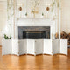 2 ft. Short Woven Fiber Room Divider 8 Panel White