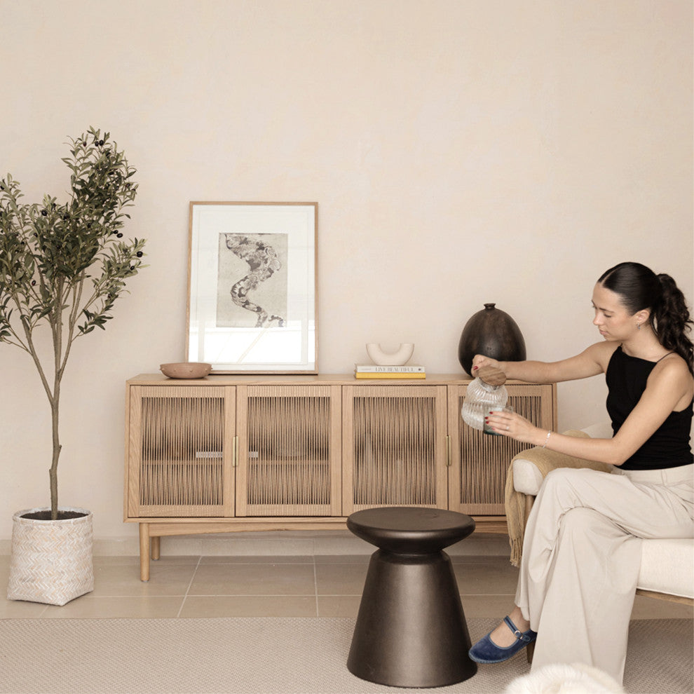 Misha Concrete Mineral Side Table, Bronze