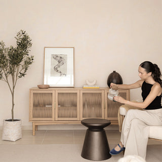 Misha Concrete Mineral Side Table, Bronze
