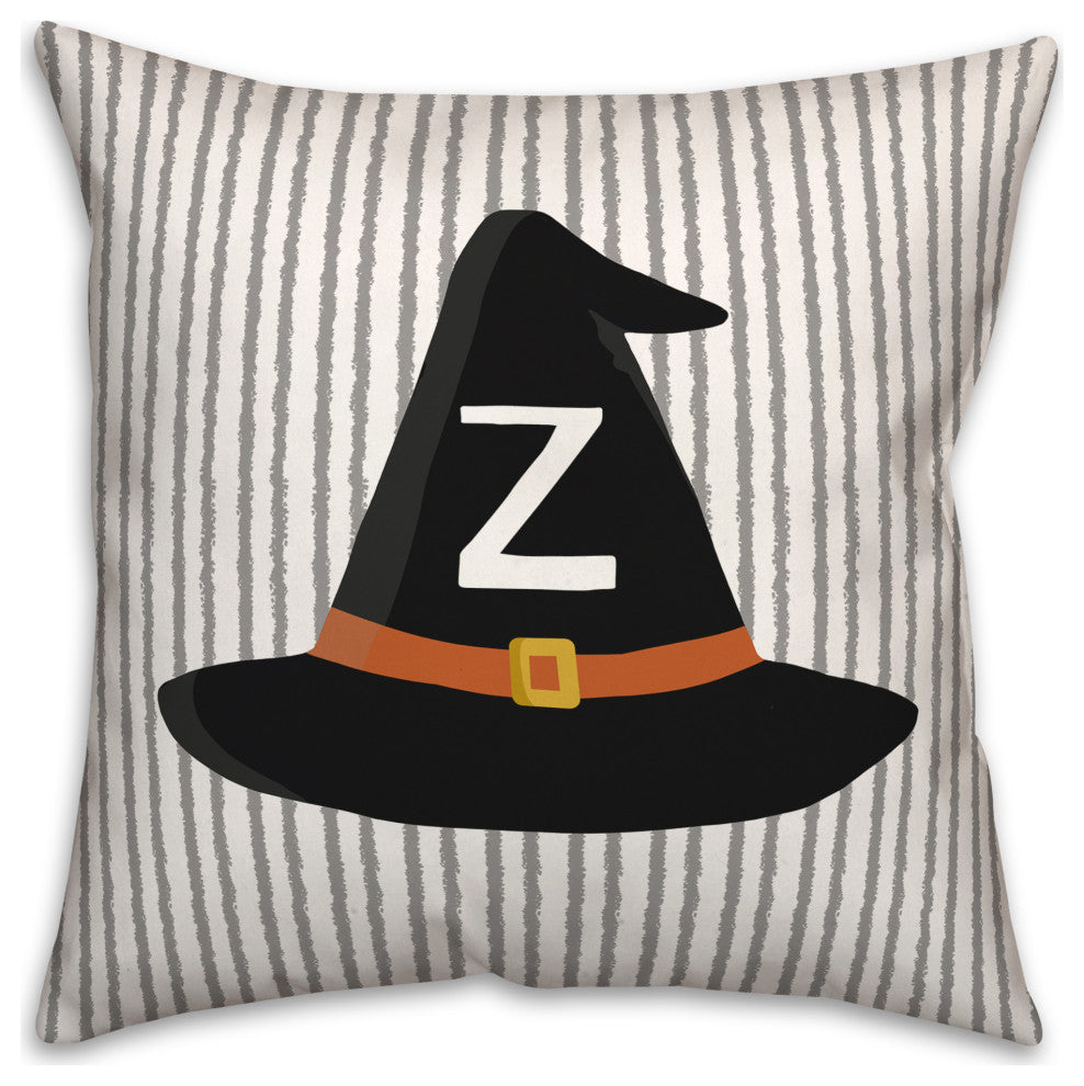 Halloween Monogram Hat Z 18x18 Spun Poly Pillow