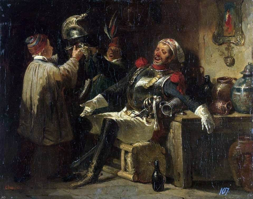 Nicolas-Toussaint Charlet Soldier and Boys, 20"x25" Wall Decal
