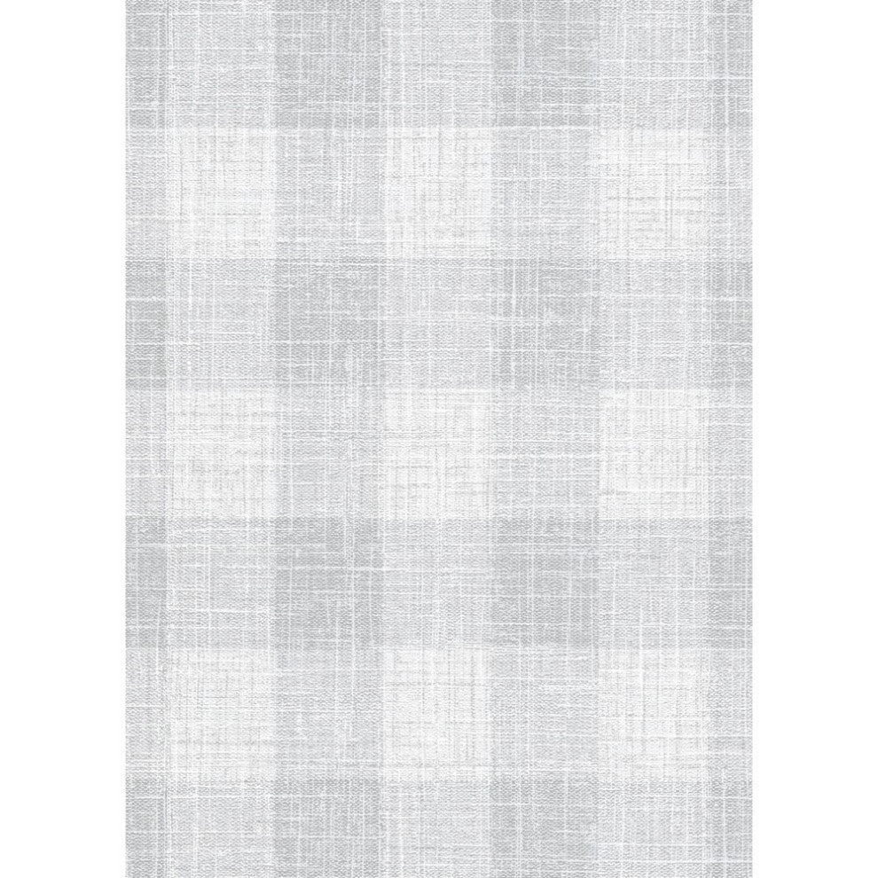 Textured Wallpaper With Checkered Pattern Squares, 10239-10, Gray White, Sample