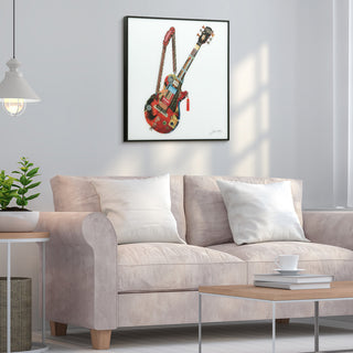 "Electric Guitar" Printed Wall Art With Black Anodized Aluminum Frame