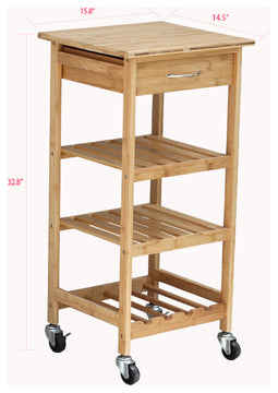 Oceanstar Bamboo Kitchen Trolley
