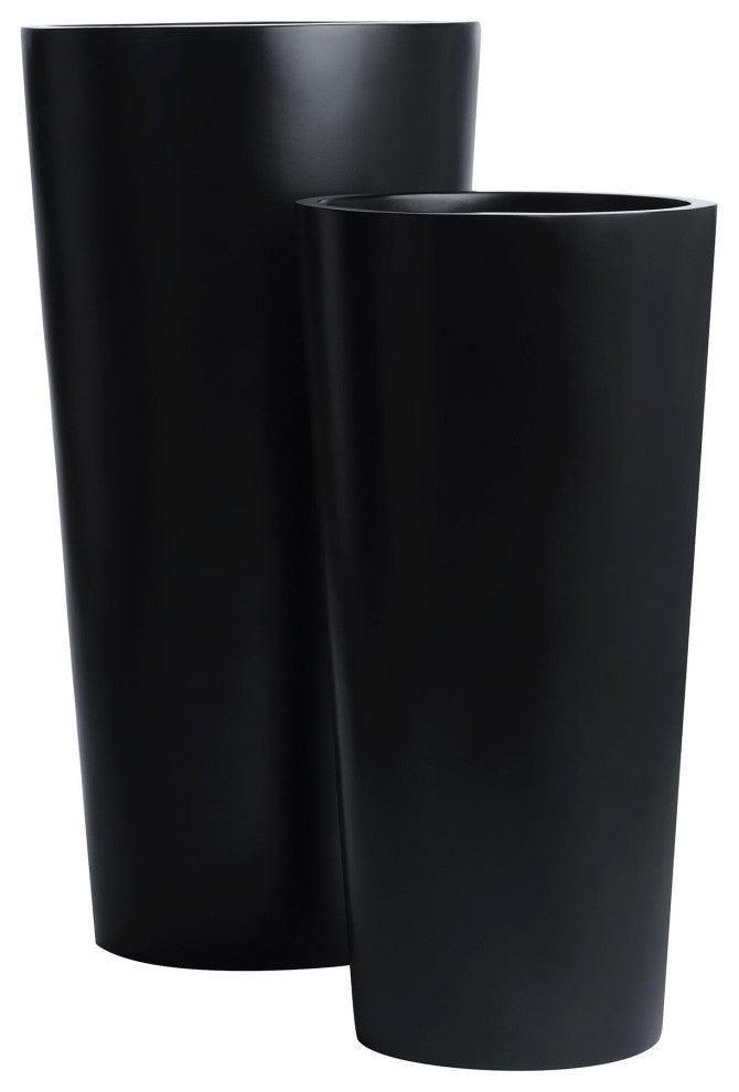 Sonoma Tall Cylinder Planter, Black, 13"x26"