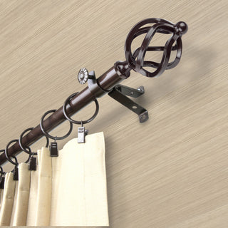 Twist Curtain Rod, Cocoa, 28-48"