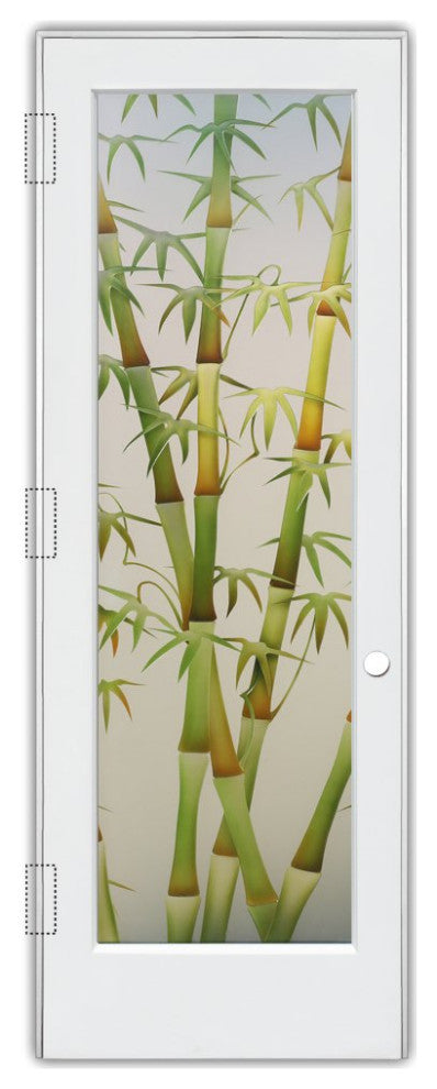 Interior Prehung Door or Interior Slab Door - Bamboo Shoots II Green -...
