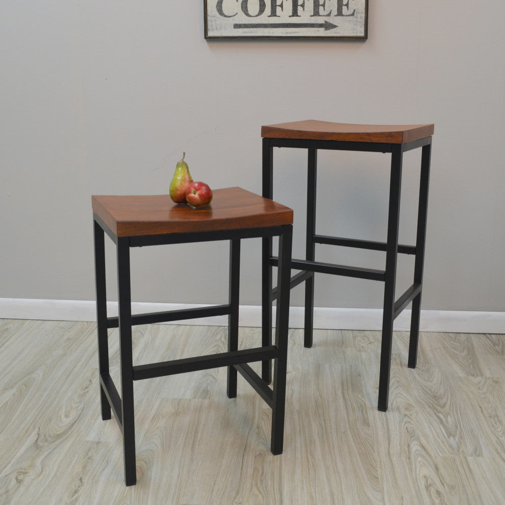 Aileen 24" Counter Stool, Chestnut/Black