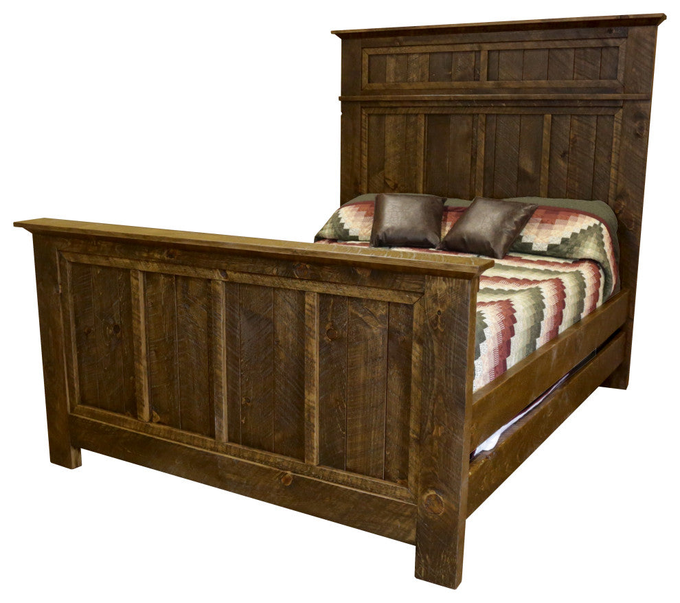 Barnwood Style Timber Peg North River Panel Bed, Woodland Smoke, Twin