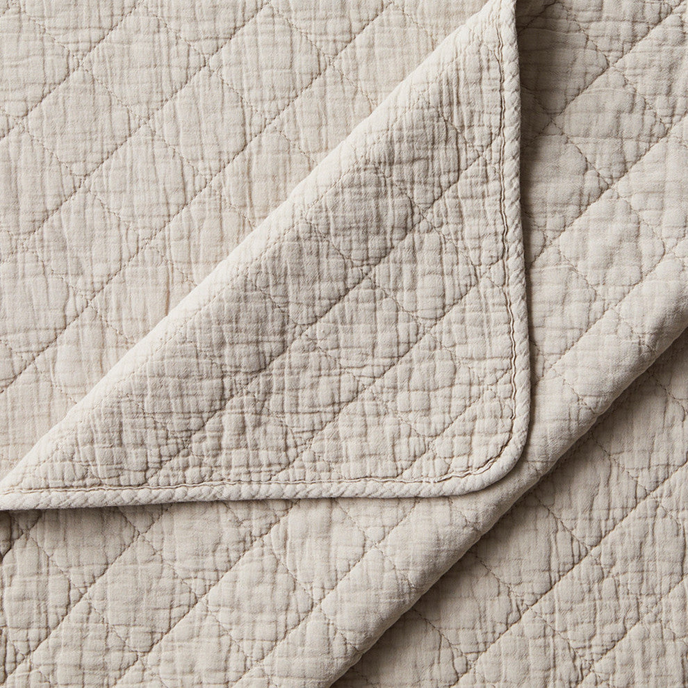 Stonewashed Cotton Gauze Quilt, 1PC, Sable, Twin
