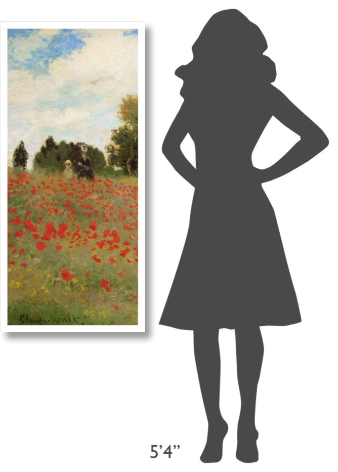 "Field Of Poppies (Les Coquelicots) 1873 (left)" Print by Claude Monet, 21"x46"