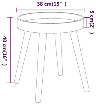 vidaXL Side Table Round Coffee Table White Engineered Wood and Solid Wood Pine