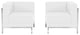 Hercules Imagination Series Melrose White Leather 2-Piece Corner Chair Set