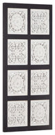 Vidaxl Hand-Carved Wall Panel Mdf 15.7"x31.5"x0.6" Black And White