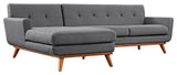 Modway Engage Left-Facing Sectional Sofa, Gray