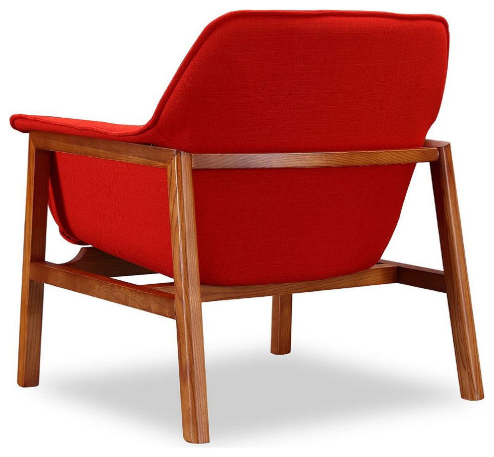 Miller Accent Chair in Burnt Orange and Walnut