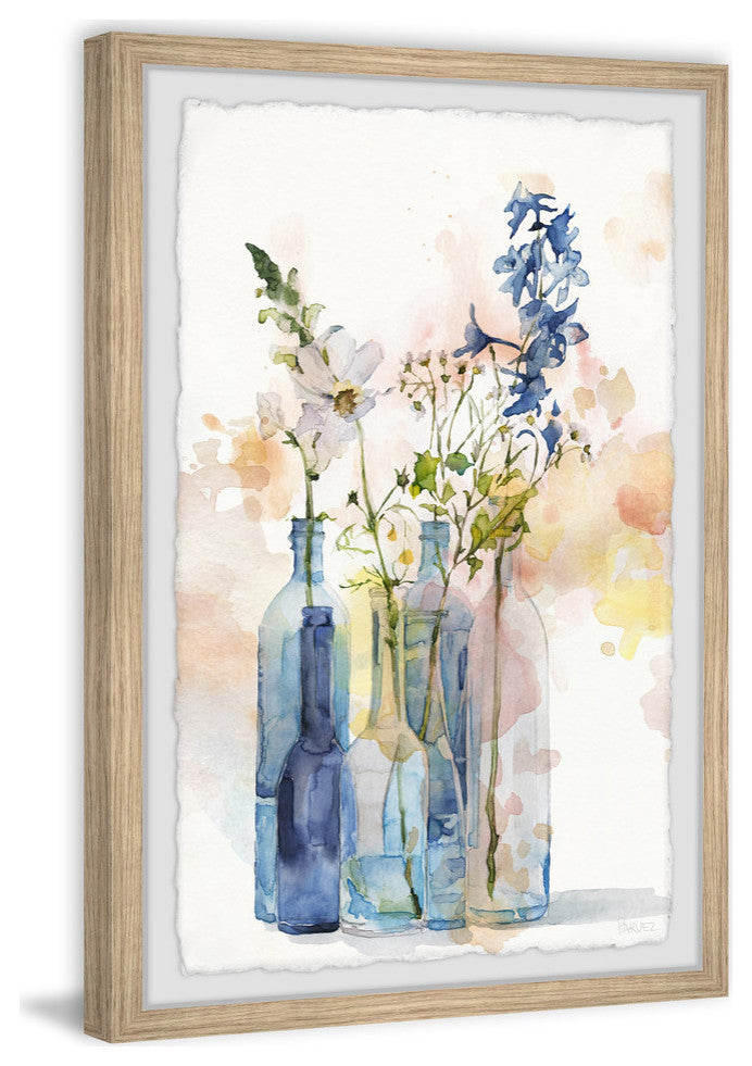 "Bottle Blues" Framed Painting Print, 8"x12"