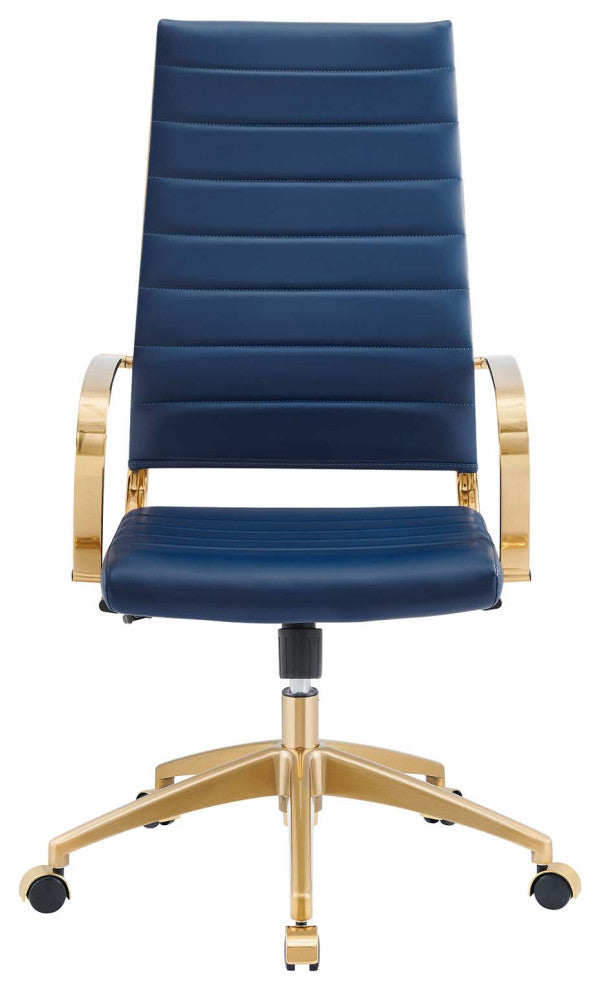 Jive Gold Stainless Steel Highback Office Chair, Gold Navy