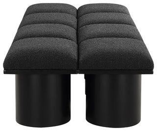 Pavilion Boucle Fabric Upholstered 8-Piece Modular Bench, Black, Black Finish