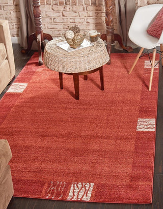 Rug Unique Loom Del Mar Rust Red Rectangular 5' 0 x 8' 0