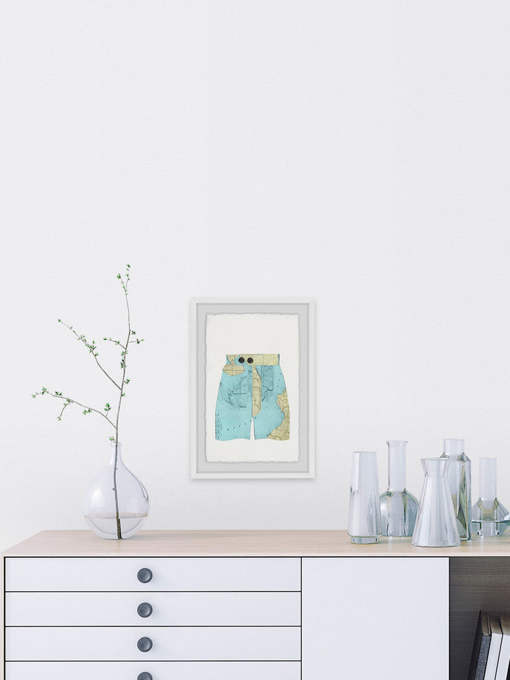 "Map Shorts" Framed Painting Print, 30"x45"