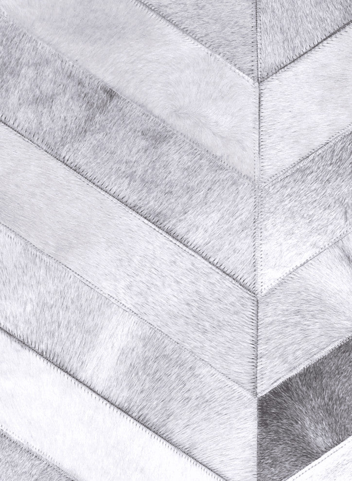 Natural Hide Cowhide White/Silver Area Rug, 8'x11'