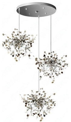 MIRODEMIÂ® La Venturi | Chandelier in a Nordic Style for Dining Room, Golden, 3 Heads, Warm Light