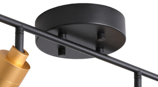 Vidalite Shura 4 Head LED Flush Mount FIxed Track Light, Brass/Black