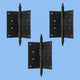 3 Pcs Black Butt Hinge Wrought Iron Victorian Steeple Tip Rust Resistant