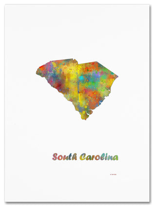 Marlene Watson 'South Carolina State Map-1' Canvas Art, 12"x19"