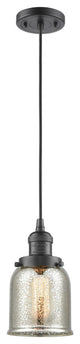 1-Light Small Bell 5" Pendant, Oil Rubbed Bronze, Glass: Silver Mercury