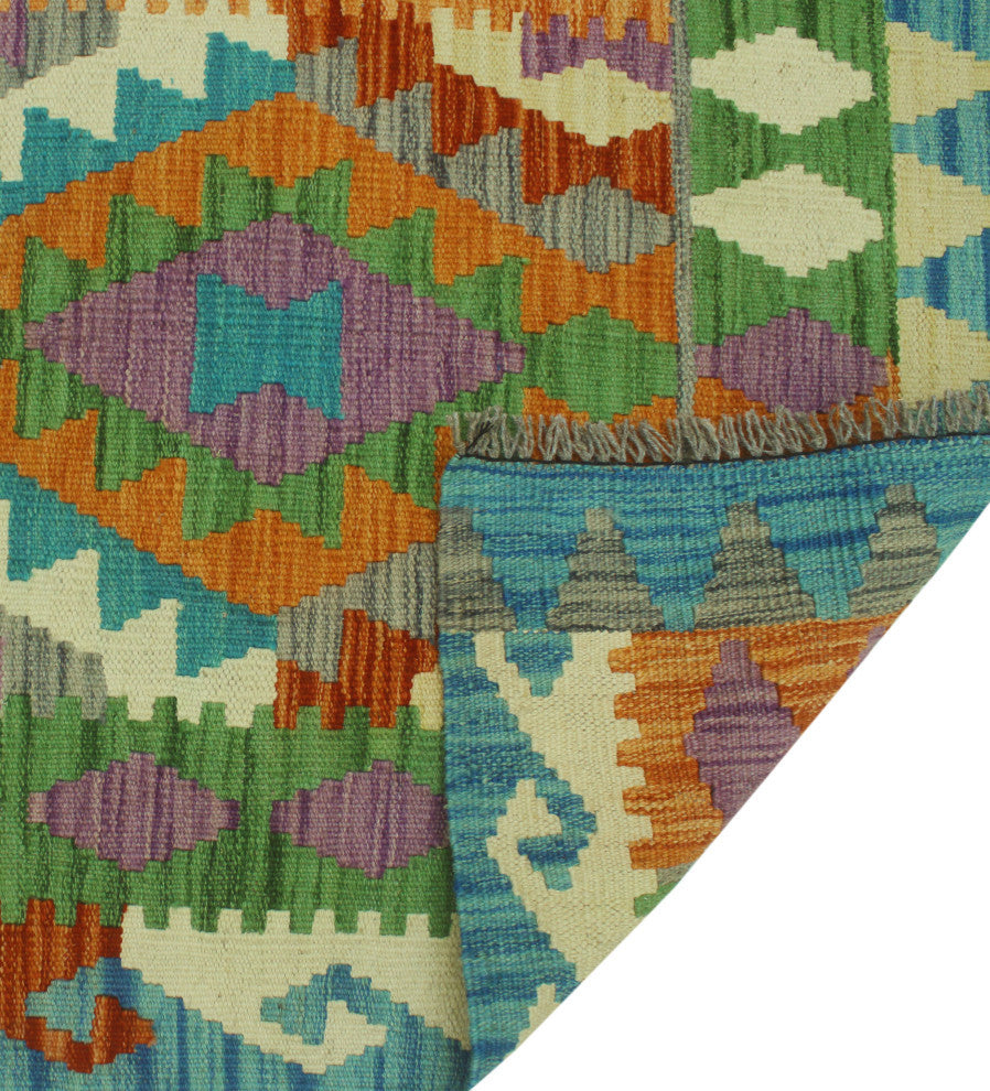 Sangat Kilim Ardashir Blue/Purple Runner, 2'9x9'5