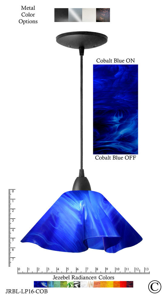 Jezebel Radiance Lily Pendant, Large, Cobalt Blue