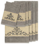 Scarlet 8-Piece Embellished Towel Set, Dark Gray