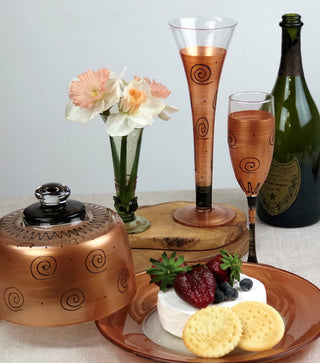 Gold Curl Champagne Glasses, Set of 2
