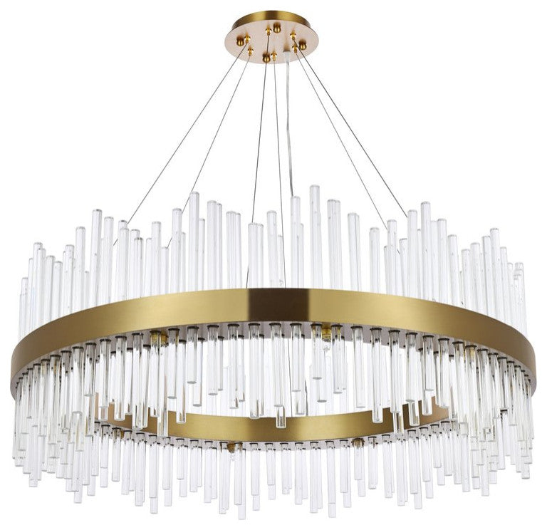 Modern Satin Gold 20-Light Chandelier