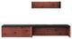 Kinetic 49" Wall-Mount Office Desk With Cabinet and Shelf, Black Cherry