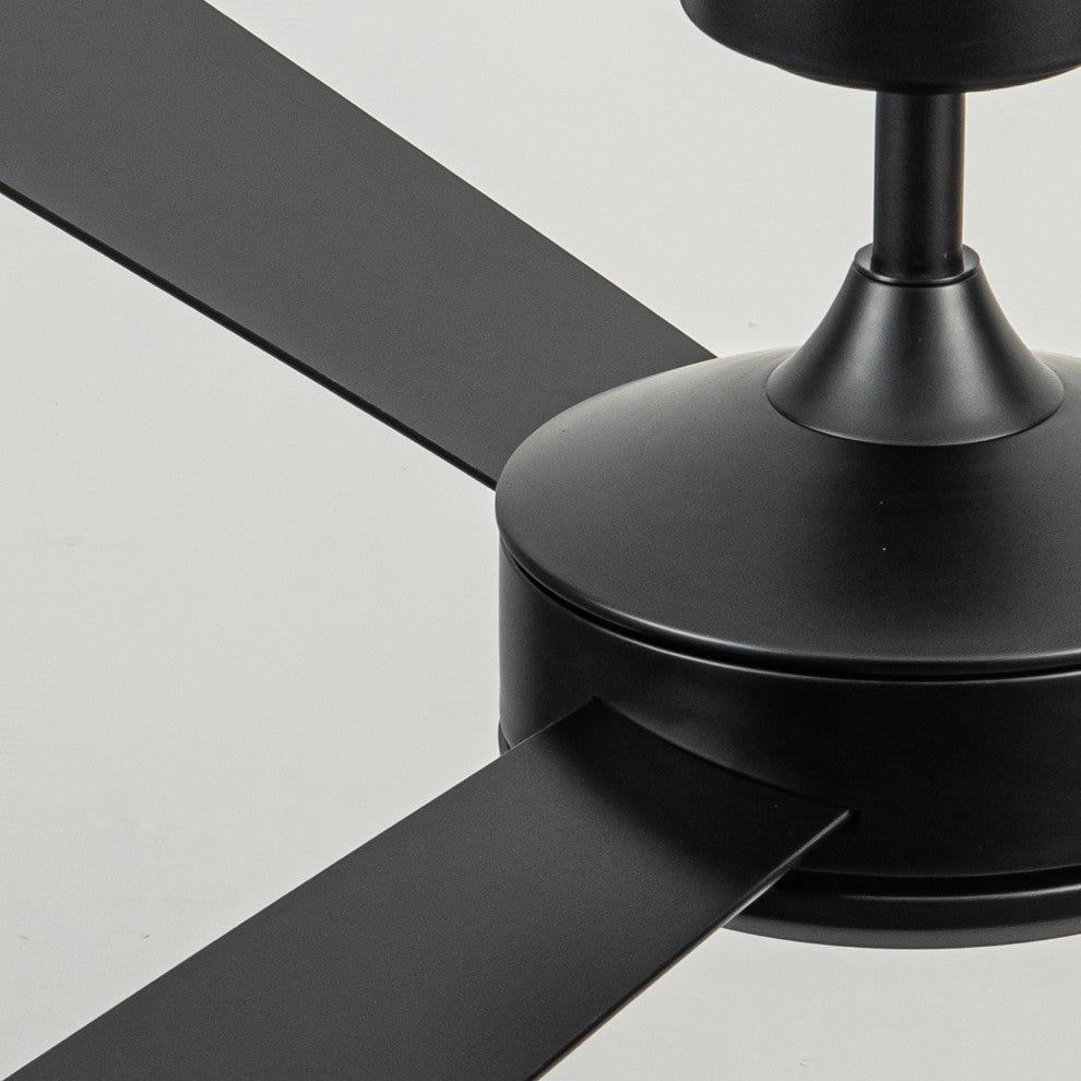 52-inch Modern 3-Blade Black LED Ceiling Fan without Light