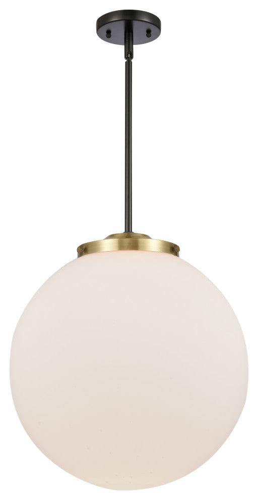 Beacon Pendant, Black Antique Brass, Matte White, Matte White