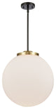 Beacon Pendant, Black Antique Brass, Matte White, Matte White