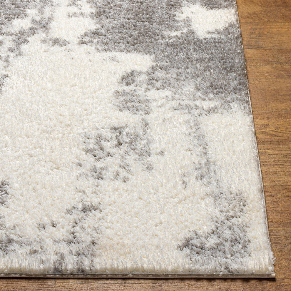 Cloudy shag CDG-2318 Gray/White Machine Woven 7'10" x 10' Rug